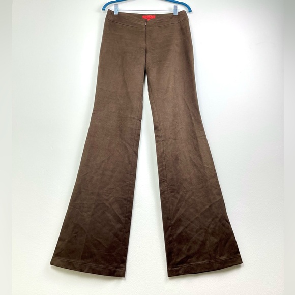 Vintage French Brown Suede Pants, FR 38, Small, US 6, Boot Cut, Jennyfer - Picture 2 of 9